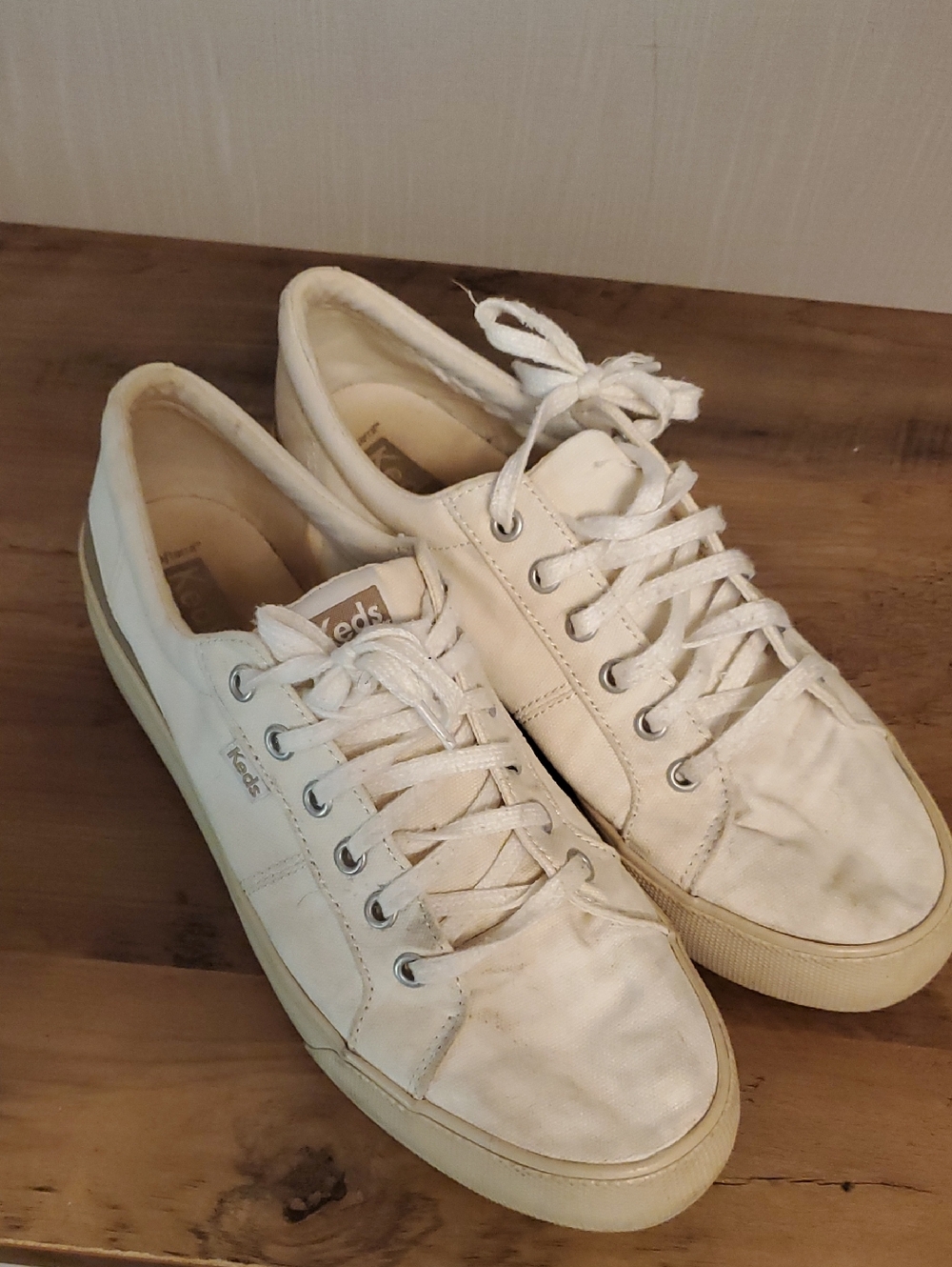 Keds Women's Off-White Canvas Lace-Up Sneakers